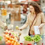 Young Woman Enjoying Grocery Shopping